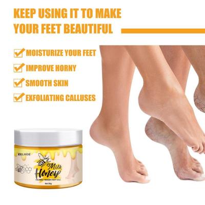 50g Milk Honey Wax Foot Mask Exfoliating Dead Skin Remover Cream Repair Dryness Foot Roughness Foot Care Anti-Crack Reduce Cream E9Q0