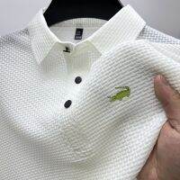 Ricamo Da Uomo Di Marca Di Alta Qualità Lavorato A Maglia น้ำแข็งเย็นโปโลลำลอง Colletto Polo ซี่โครง Trasante Top Manica Corta T-Shir