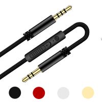 【HOT】 1.2m Audio Cable To jack 3.5mm Speaker Line Aux Male To Male Cable With Microphone For Volume Control For Headphone Car Speaker