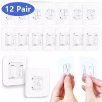 Double-Sided Adhesive Kitchen Wall Hook Hanger Strong Transparent Wall Storage Sucker For Kitchen Bathroom Hooks Power Points  Switches Savers Power P