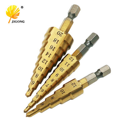 3Pcs 3-12Mm 4-12Mm 4-20Mm Titanium Step Drill Bits HSS 4241 Power Drills Tools