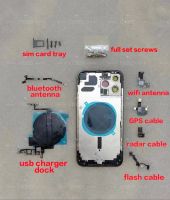 Full Housing For iPhone 13 Pro Max Back Glass Battery Cover Middle Frame Chassis with Flex Cable Rear Cover Assembly Replacement