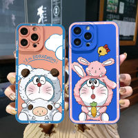 เคสโทรศัพท์สำหรับ Realme C33 C30 C21Y C35 C25Y Reno7 9i C11 C15 C25S 8 5 6i C3 C25 C20 8 6 Z 5G 5F ชุดนอนการ์ตูนโดราเอมอนผ้าคลุมขอบสี่เหลี่ยม C12เลนเต็มฝาครอบป้องกัน