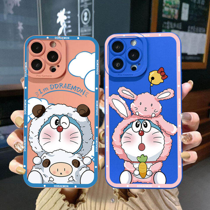 เคสสำหรับ-xiaomi-โทรศัพท์-m3-poco-m4-m5-x3-x4-x5โปร5g-c40-c55ชุดนอนการ์ตูนโดราเอมอนฝาครอบขอบสี่เหลี่ยมฝาครอบป้องกันเลนส์เต็ม