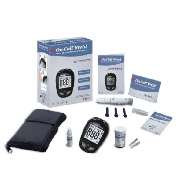 On Call Vivid Blood Glucose Monitor Set ( Glucose meter , alcohol swabs