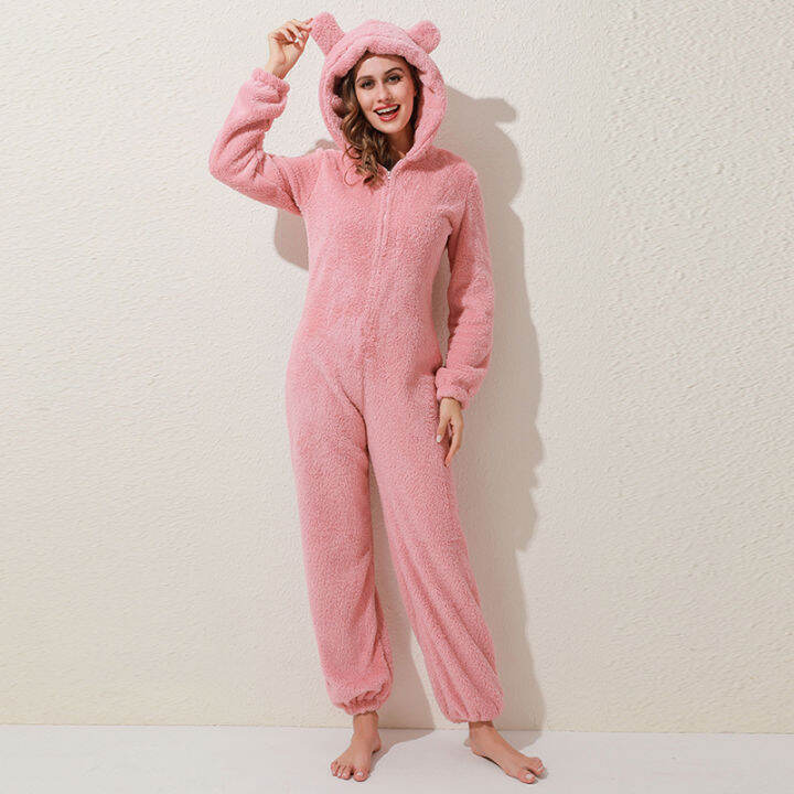 winter-warm-pyjamas-women-onesies-fluffy-fleece-jumpsuits-sleepwear-overall-hood-sets-pajamas-for-women-adults