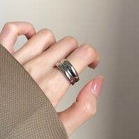 Double Layer Arc Ring S925 Sterling Silver Exquisite Temperament Arc Face Opening Adjustable Index Finger Ring