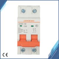 20a Ac 415V Mcb เบรกเกอร์2P สำหรับอาคารสำนักงานและการป้องกันสายจ่ายไฟที่อยู่อาศัย