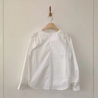 Korea ashion Round Collar Long Sleeve Loose Blouse