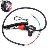 1Pc Plastic Metal Universal Black Engine Stop Tether Lanyard Closed Kill Switch Safety For Motorcycle Quad Bike DC 12V