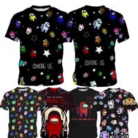 AMONG US T-shirt for kids Rocke  Boys and girls Short Sleeve Cartoon Round Neck  Baby Short Sleeve Fashion Casual Summer Clothes