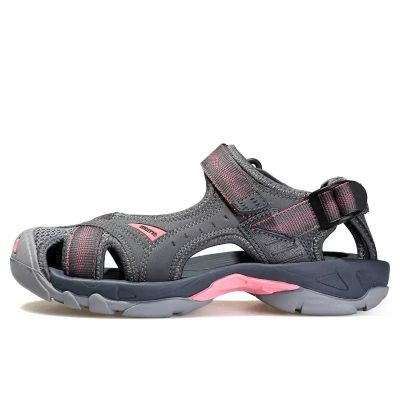 [พร้อมส่ง] Humtto Baotou Outdoor grey/pink รองเท้าสวมสายรัด HT9602-8