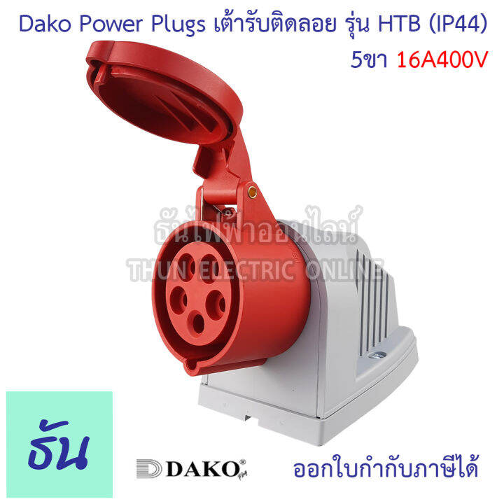 dako-เต้ารับติดลอย-ปลั๊กเพาเวอร์-ตัวเมีย-แบบกล่อง-ติดลอย-กันฝุ่น-ip44-220v-380v-16a-32a-ตัวเลือก-3ขา16a-htb-113-3ขา32a-htb-123-4ขา16a-htb-114-5ขา16a-htb-115