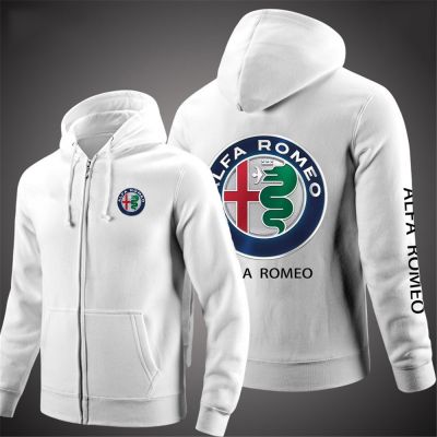 2022 Alfa Romeo เสื้อนอกแขนเสื้อสวมศีรษะมีซิปเสื้อกันหนาวผ้าคอตตอนขนแกะฮาราจูกุลำลองสำหรับฤดูใบไม้ผลิ