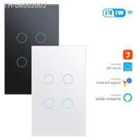 ▣⊕ US WiFi Smart Touch Switch Wifi 1/2/3/4 Gang Switch Wall Panel Button Voice Control Smart Life Google Alexa Yandex Alice