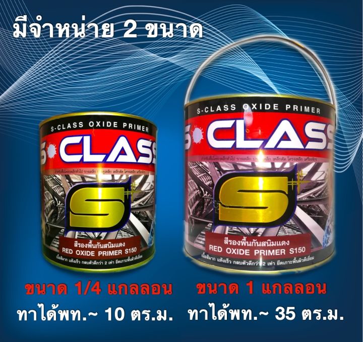 สีรองพื้นกันสนิมแดง-สูตรแห้งเร็ว-ยี่ห้อ-เอสคลาส-มอก-ขนาด-1-4-แกลลอน-มี-มอก-แถมแปรงทาสี-1-ด้าม