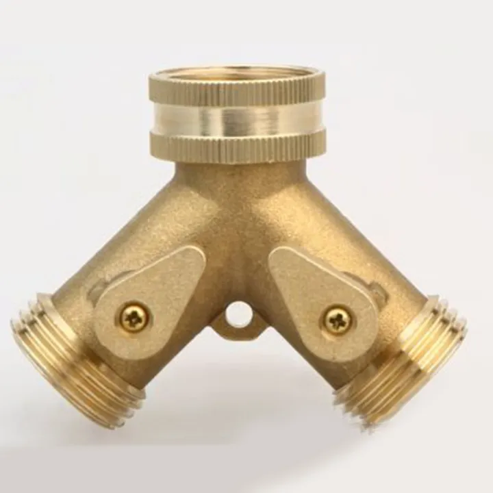 3/4"Solid Brass Garden Hose YAdapter 2 Way Tap Connector Distributor