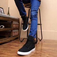 Size39-47Men High Top Trainers Boots Sneakers Casual Lace up Canvas Shoes