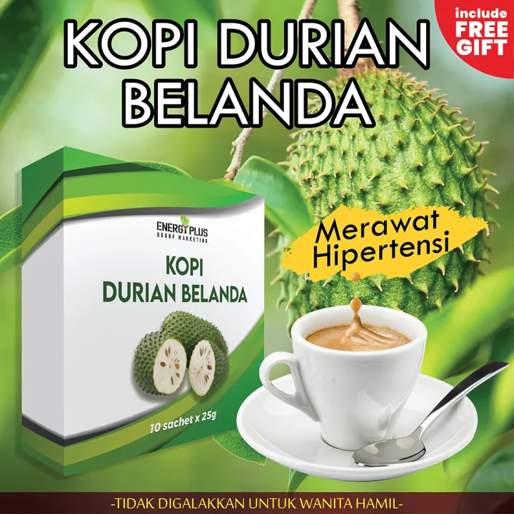 (2 kotak) Kopi Durian Belanda by EnergyPlus Tanpa Gula Putih (Stevia