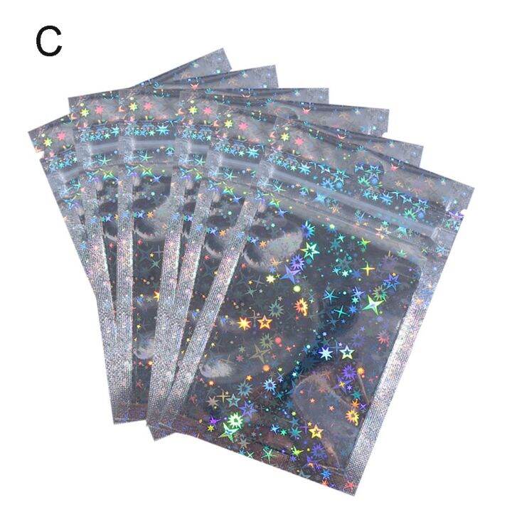 cw-10pcs-iridescent-zip-lock-pouches-plastic-holographic-makeup-hologram-2021