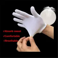 SR2N 12 Pairs New Hot Anti Dust Moisturising Beauty Magician Etiquette Gloves White Gloves Work 100% Cotton