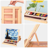 Desktop Drawer Oil Painting Rack Wooden Folding Easel Portable Picture Box Solid Wood Desktop Sketch Easel Art Supplies