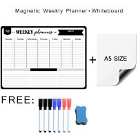 Weekly Monthly Moterm Planner Calendar Magnetic Whiteboard Dry Erase Board for Wall Fridge Stickes Memo Message Reusable Markers