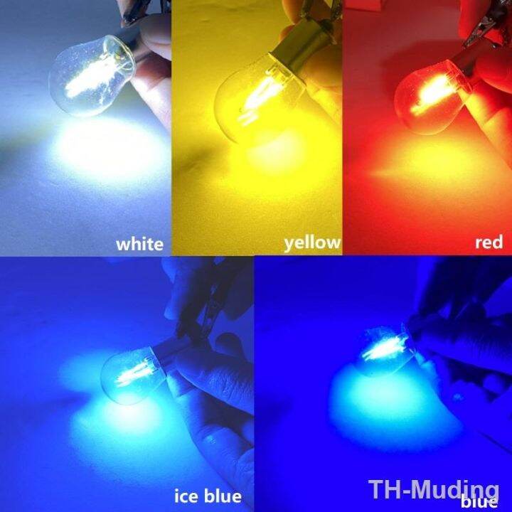 lz-๑-2pcs-1156-p21w-ba15s-1157-bay15d-led-cob-filament-chip-car-reverse-bulb-parking-lamp-auto-brake-lights-12v-red-white-yellow