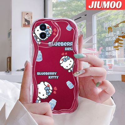 เคส JIUMOO สำหรับ iPhone 12 12 Pro 12 Mini 12 Pro Max เคสโปร่งใสกันกระแทกลายการ์ตูน Hello Kitty Wave เนื้อครีมเคสมือถือป้องกันเลนส์กล้องเคสใสซิลิโคนนิ่ม