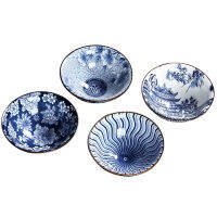 1 PCS Retro Blue and White Porcelain Cone Teacup Anti Scaling Hand-Painted Ceramic Tea Bowl Travel Cups Tea set