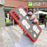 เคส Chenyyka สำหรับ OPPO Reno 3 Pro 4G Reno 3 Pro 5G เคสนีโอ X2ลายหมีน่ารักใหม่เคสเคสมือถือแข็งขอบสี่เหลี่ยมซิลิโคนฝาปิดเลนส์เต็มตัวเคสป้องกันกล้อง