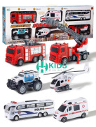 BỘ 6 xe cứu hộ đường phố cỡ siêu lớn cho bé, đồ chơi ô tô xe cảnh sát