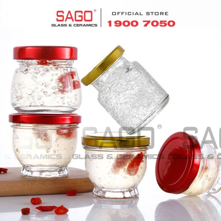 Hũ Thủy Tinh Đựng Yến Sen Nắp Thiết 75ml 100ml 150ml Tùy Chọn Dung Tích Hũ Đựng Yến Cao