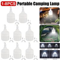 1-8pc Portable Emergency Lights Outdoor Camping Hanging Lamp USB Rechargeable 5Modes LED Tent Light Fishing BBQ Garden Lighting