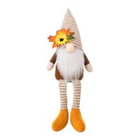 Thanksgiving Day Harvest Festival Maple Leaf Pointed Hat with Legs Rudolph Doll Ornaments Gnome Plush Elf Doll