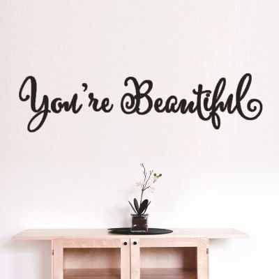 1 Set Wall Stickers With Youre Beautiful Letters Living Room Carving wall Decal Sticker Mirror Decor Home Window Decoration