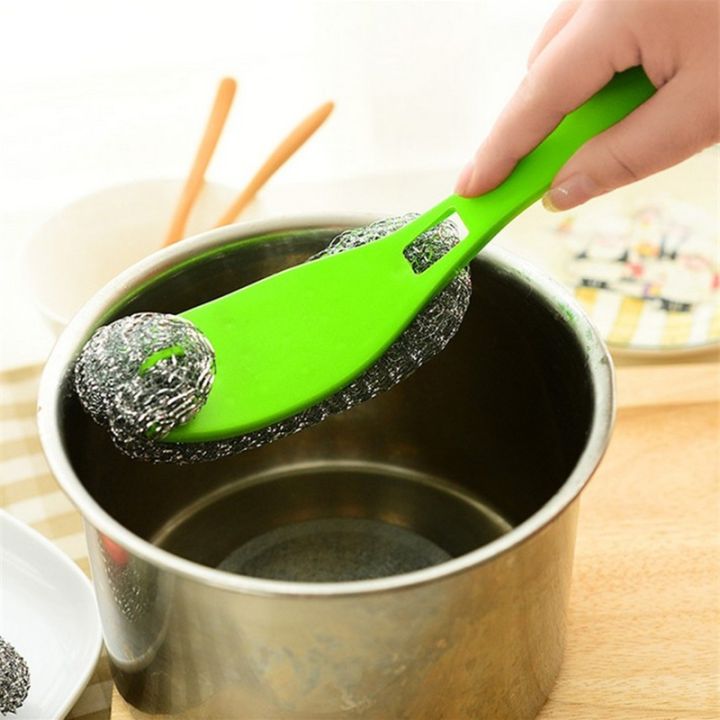 stainless-steel-scrubber-dish-brush-pot-pan-clean-wire-ball-scrubber-cleaning-brush-with-long-handle-kitchen-tool