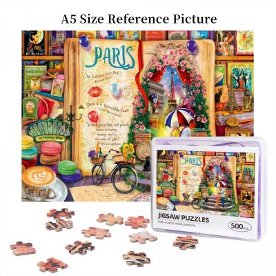 Life Is An Open Book Paris Wooden Jigsaw Puzzle 500 Pieces Educational Toy Painting Art Decor Decompression toys 500pcs