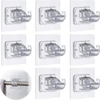 【CW】 Curtain Rod Bracket No Drilling 8 Adhesive Holder Hooks Brackets Hanger Clamp Dr