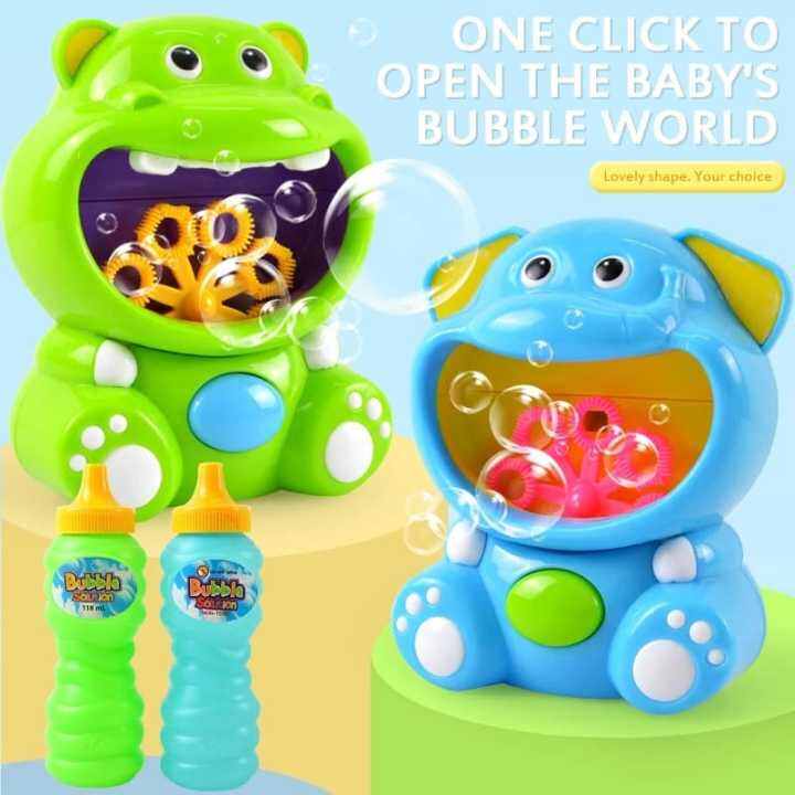 New Cute Hippo Automatic Bubble Machine Toy Bath Toy Bathtub Automatic ...