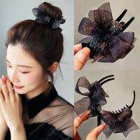 [COD] Grabbing womens summer back head hairpin high-end bowknot large size clip meatball hair decoration plate artifact