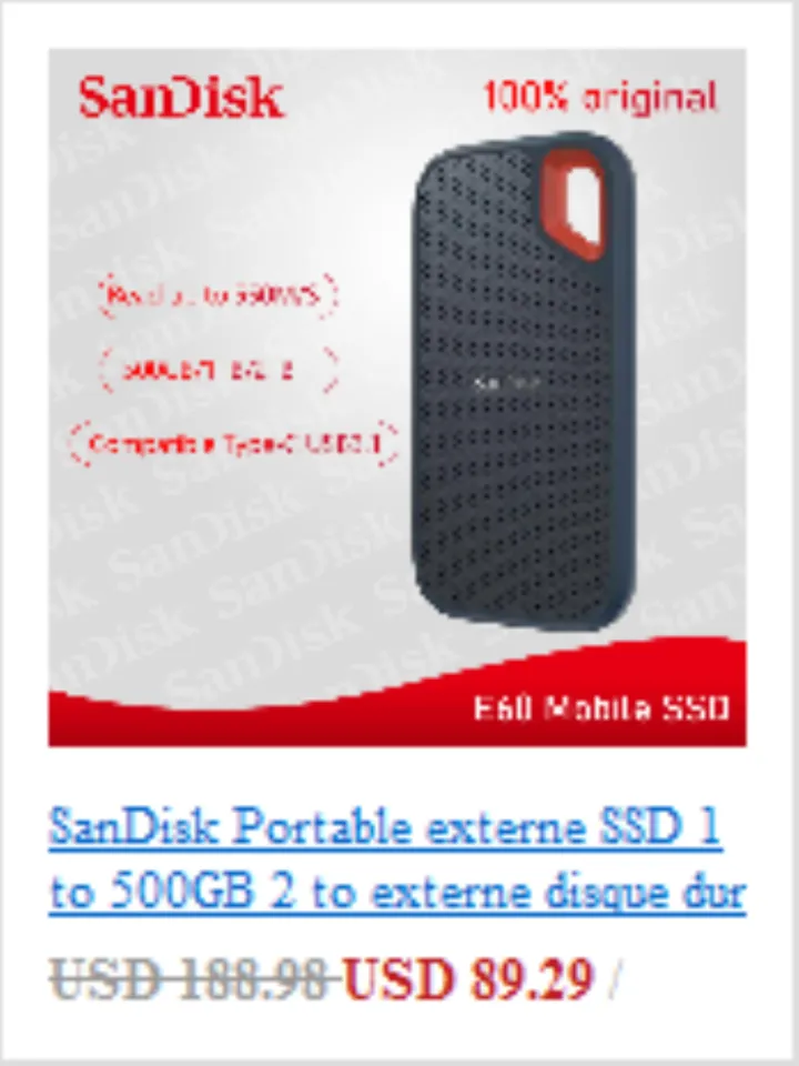 SanDisk Portable externe SSD 1 to 500GB 2 to externe disque dur SSD USB3.2  Gen2 HD SSD disque dur SSD pour ordinateur Portable - AliExpress