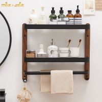 ▽❉▩ Toilet wood shelf Wall mounted bathroom shelf Household toilet washstand Integrated multilayer storage shelf