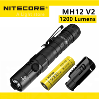 ต้นฉบับ NITECORE MH12 V2ไฟฉาย1200LM CREE XP-L2 V6 LED แบบชาร์จยุทธวิธีไฟฉายกับ5000มิลลิแอมป์ชั่วโมงตั้งแคมป์