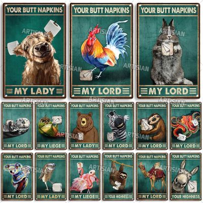 ARTISIAN Your Butt Napkins Metal Retro Poster Animal Bathroom Wall Art Decor Man Cave Cafe Metal Tin Sign Garage Metal Plaque