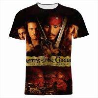 Disney Movie Mens T Shirt Summer Pirates Of The Caribbean Boy Girl Kids Tee Shirts Fashion Streetwear Women Clothes