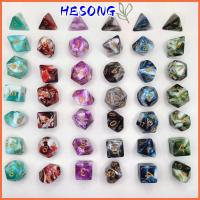 HESONG 7Pcs/set 7-Die ลูกเต๋า DND D4 D6 D8 D10 D12 D20 เกมตาราง ลูกเต๋าหลายด้าน หลายเหลี่ยมเพชรพลอย เกมปาร์ตี้ปาร์ตี้ ลูกเต๋าเกม TRPG DND