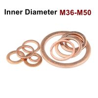 Copper Flat Washer M36-50 Seal Gasket inner diameter 36-50mm Sealing Ring Thin Sheet T3 Red copper washer Nails Screws  Fasteners