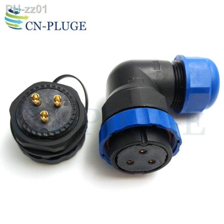 sp28-type-3-pin-waterproof-aviation-connector-28mm-elbow-nut-cable-connector-male-socket-female-plug-ip68