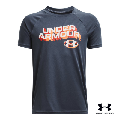 Under Armour UA Boys Tech™ Wordmark Short Sleeve อันเดอร์ อาร์เมอร์ เสื้อออกกำลังกายสำหรับเทรนนิ่ง สำหรับเด็กผู้ชาย